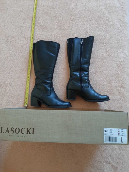 Buty damskie kozaki LASOCKI rozmiar 37 kolor czarny.
