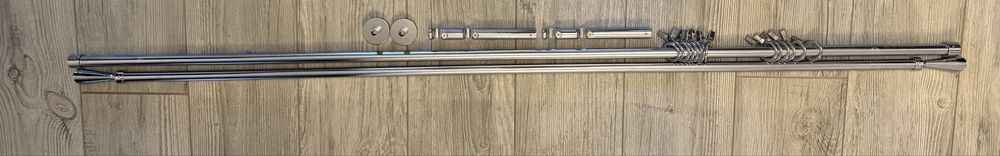 Karnisz podwójny srebrny 19mm srednicy