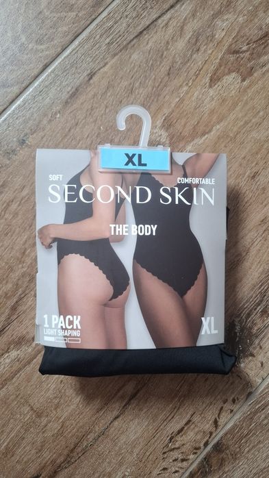 Body czarne damskie elastyczne druga skóra Action XL