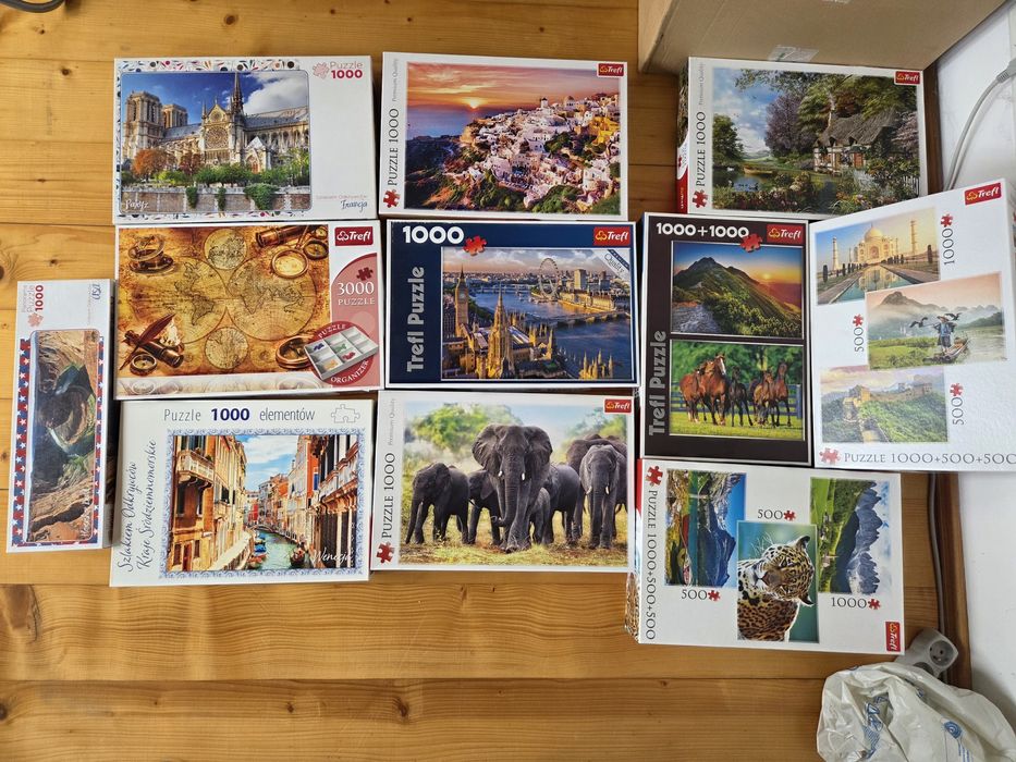 Zestaw puzzli różne rodzaje