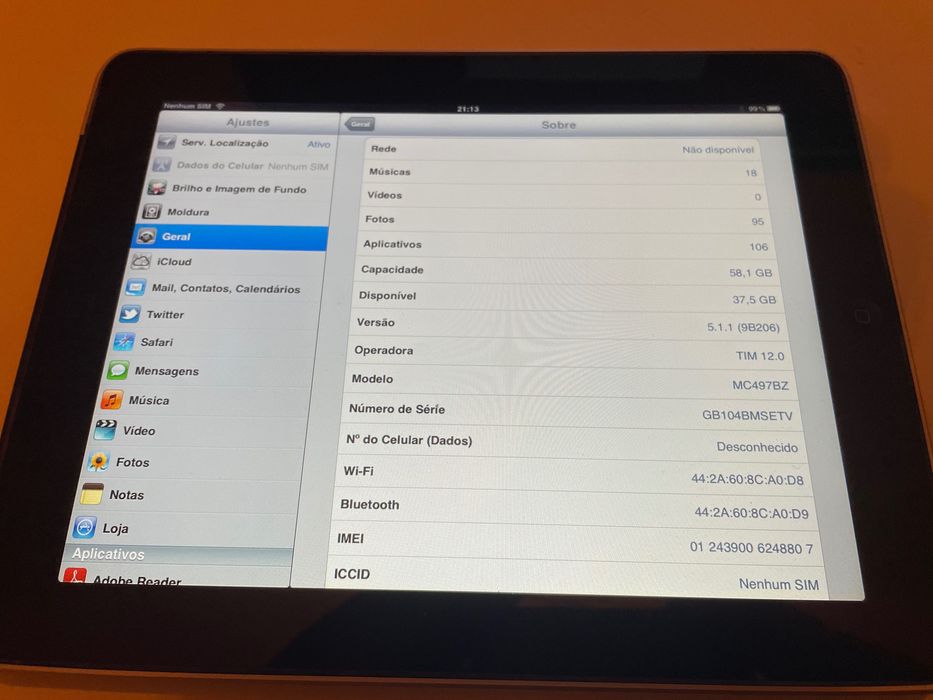 iPad 1ª Geração com 64gb de armazenamento (A1337)