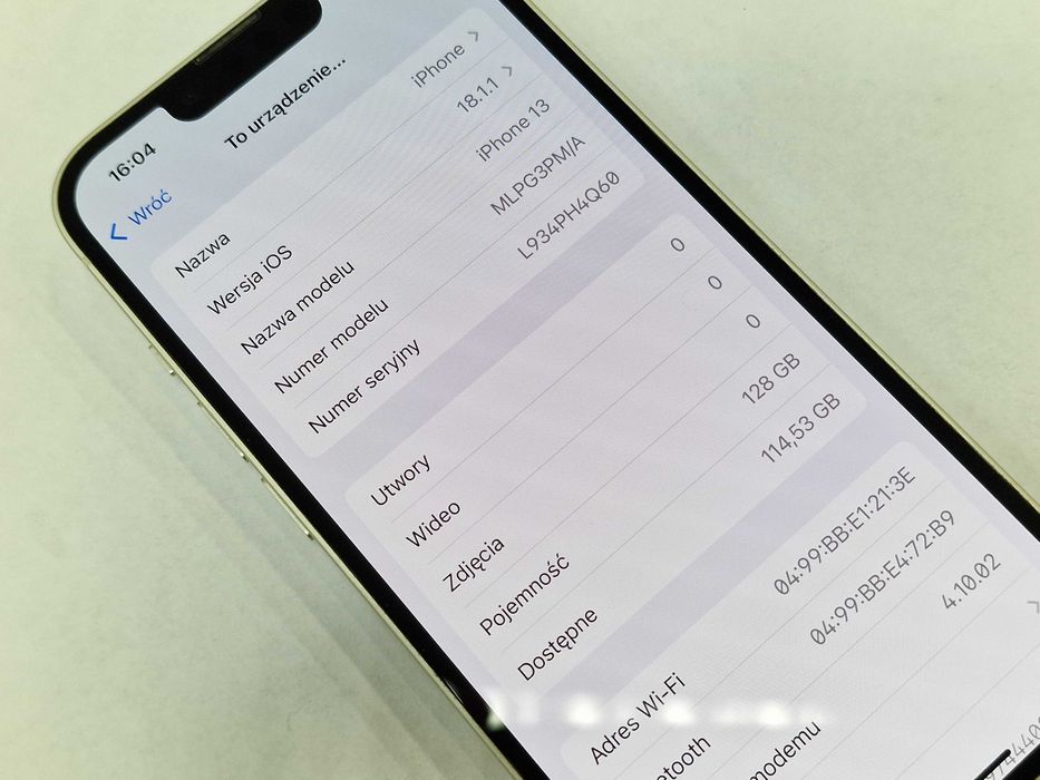 Iphone 13 128GB/ Starlight/ Bat 85%/ Grade A/ Gwarancja + ładowarka