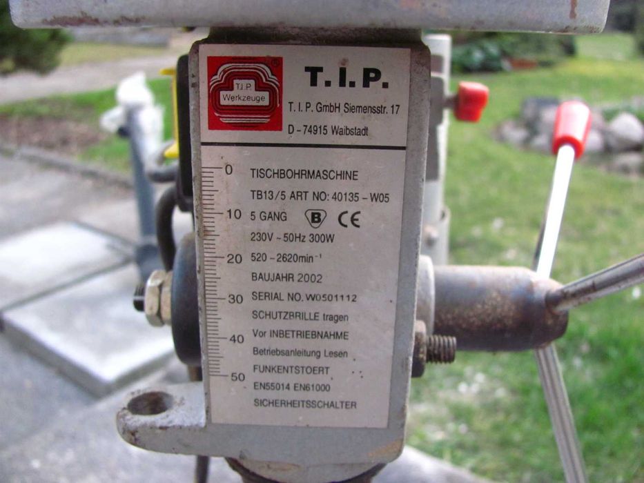 Stara niemiecka wiertarka stołowa z 2002r.