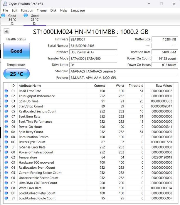 Disco Externo Silicon Power 1TB – HDD – Bom Estado