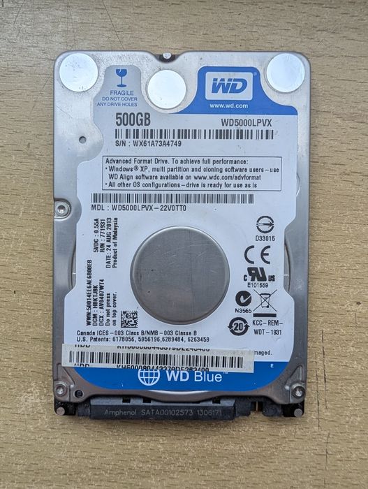 Dysk HDD WD Blue 500GB 2.5"
