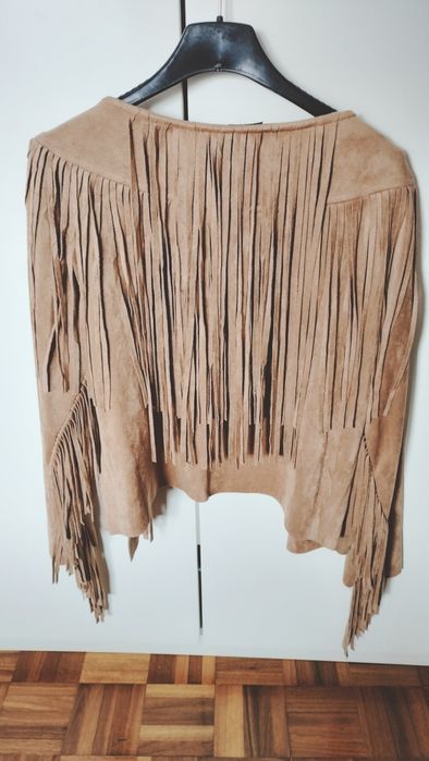 Casaco bolero em pele de pêssego