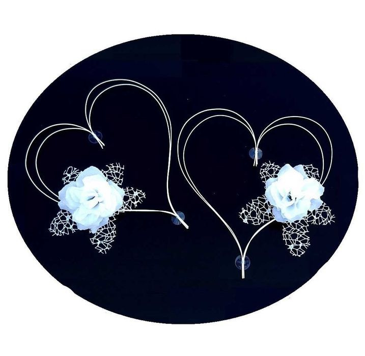 SERCA na Slub Dekoracja samochodu OZDOBY auta 2 szt.