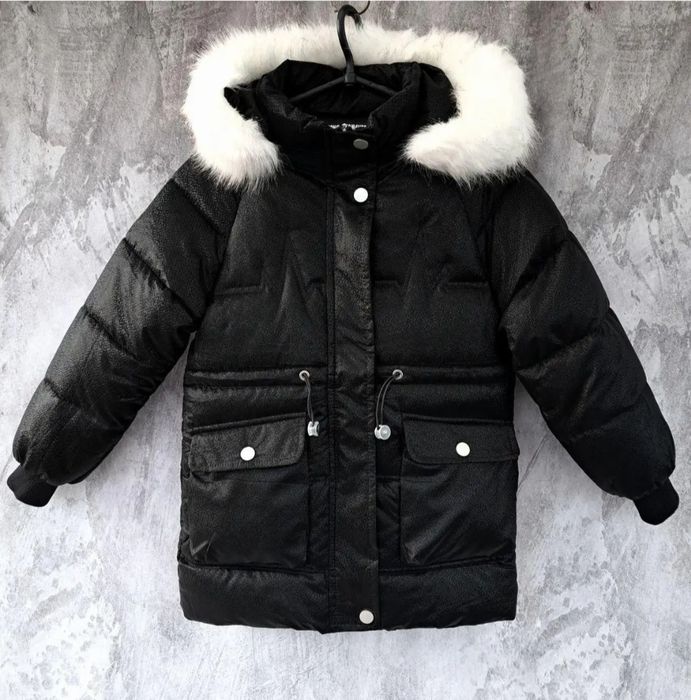 НОВА!Стильна Глянцева Куртка /Пуховик) для дівчинки базового кольору