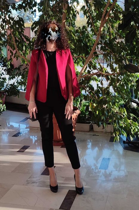 Marynarka - narzutka bordowa Shein 36