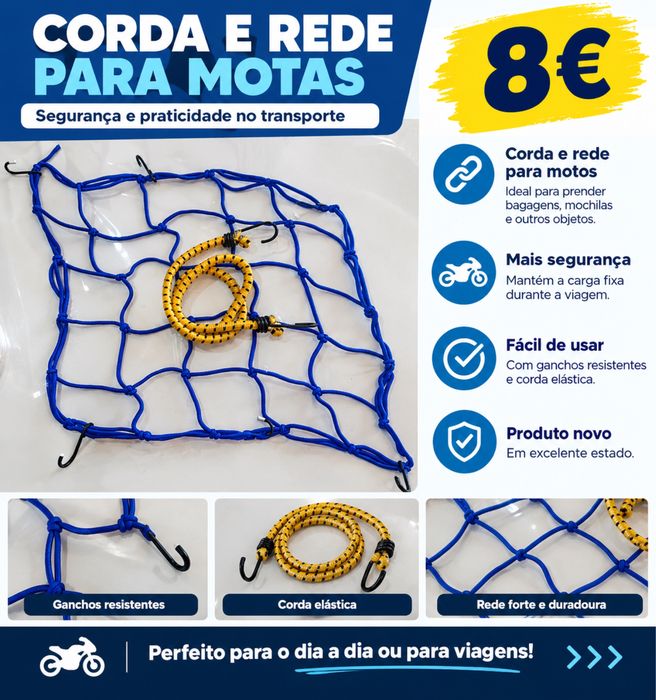 Corda e rede para motas
