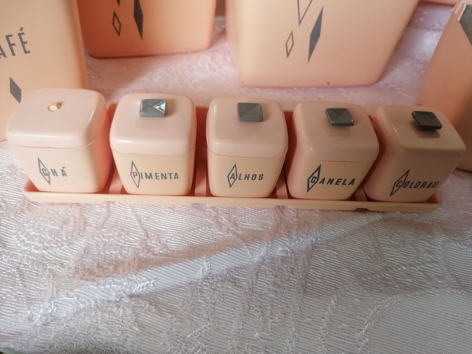 Conjunto vintage de caixas cozinha