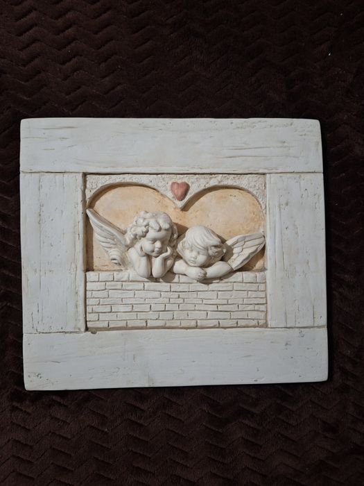 Gipsowy obraz Aniołki