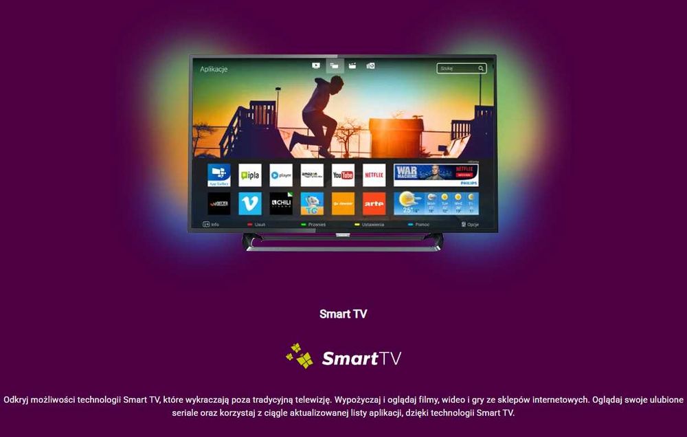 Smart TV Telewizor 50 cali Philips 50PUS6262 4K UHD  ambilight