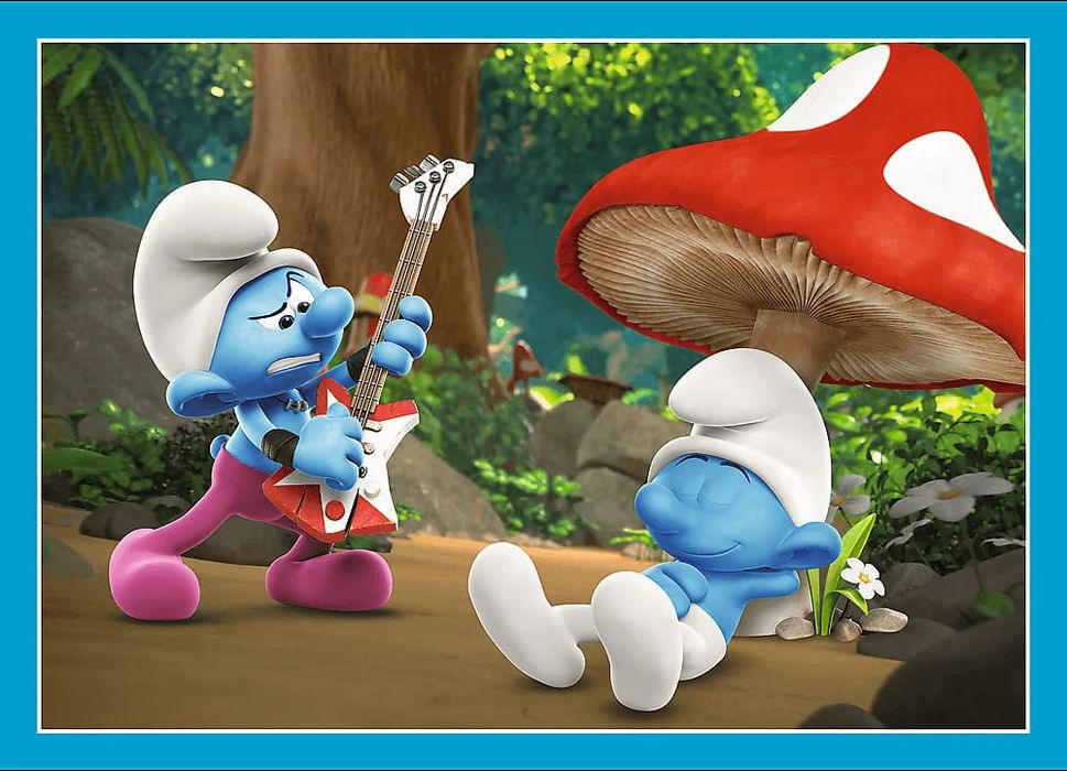 Puzzle 4w1 4+ SMERFY - Wioska Smerfów | SMURFS Dla 4-latków