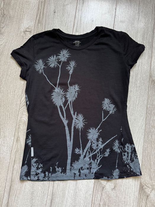 Icebreaker чорна футболка з шерсті мериноса