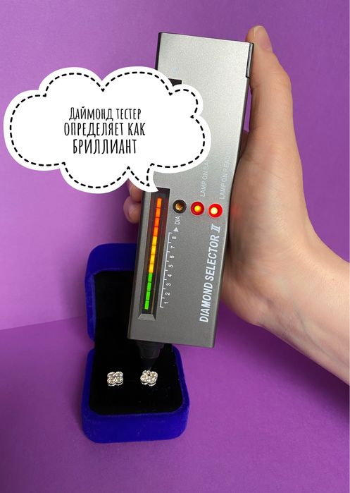 Топ! Серебряные сережки с бриллиантами-муассанитами