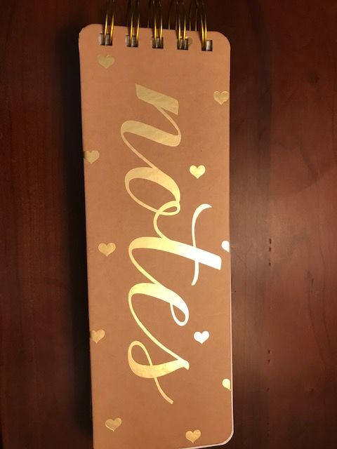 bloco de notas coração presente