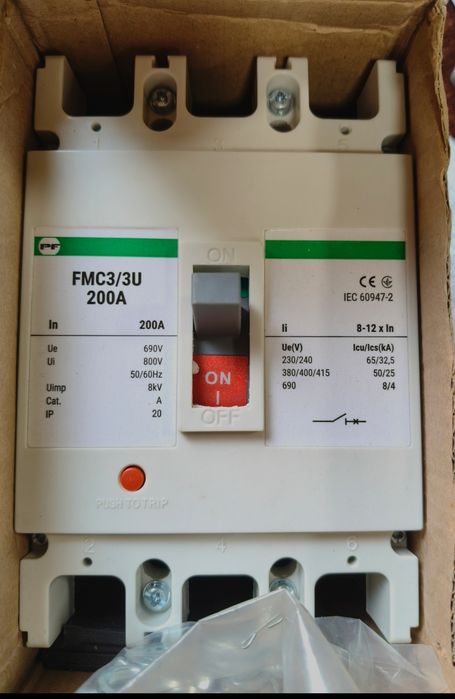 Автоматичний вимикач Промфактор FMC3/3U 200А (Новий, у коробці)