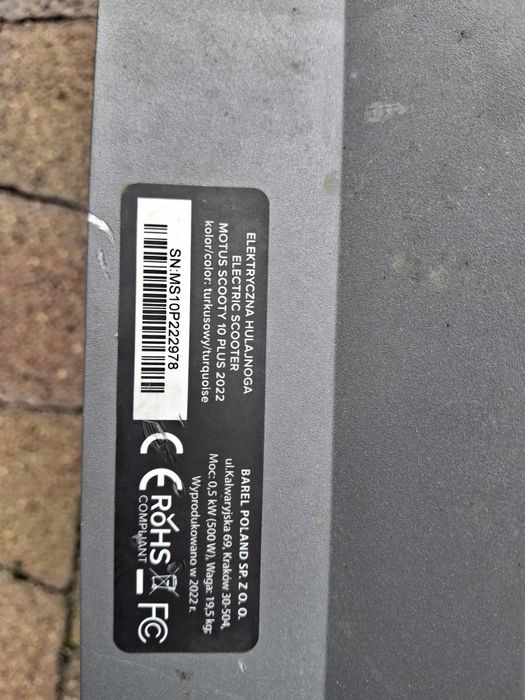 Rama do elektrycznej hulajnogi motus scooty 10 plus