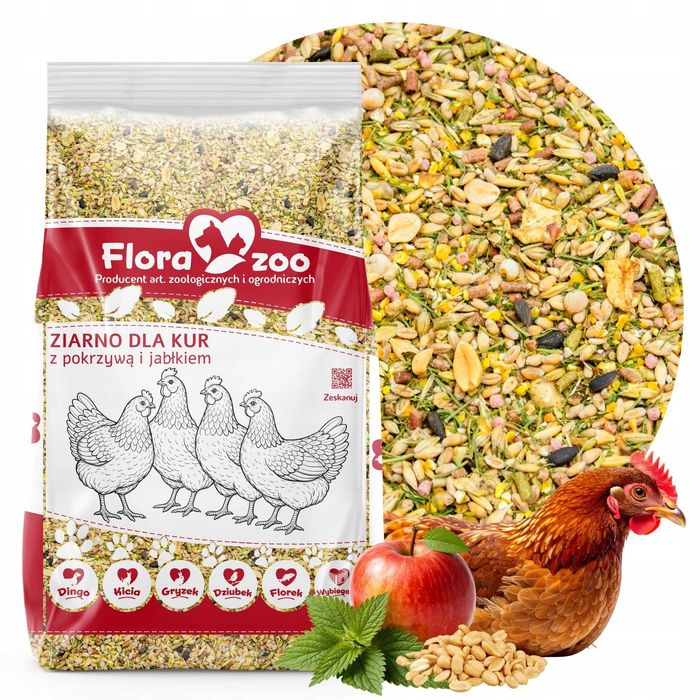 Ziarno dla kur z pokrzywą i jabłkiem 10KG