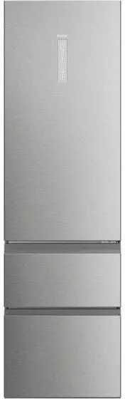 Lodówka Haier HTW5620DNMG z zamrażalnikiem dolnym 205 cm Srebrna