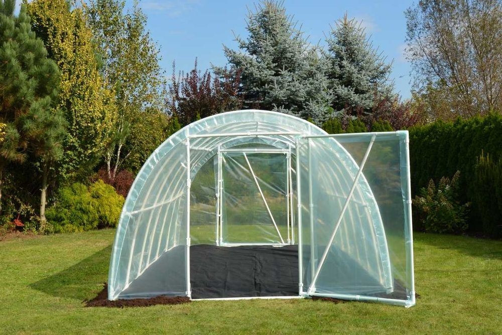 Tunel Foliowy Ogrodowy Szklarnia 6x3x2,1m Folia 4-sez LEMAR 2 Drzwi PL