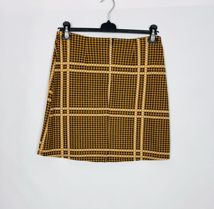 Musztardowa spódniczka w kratę XL 42