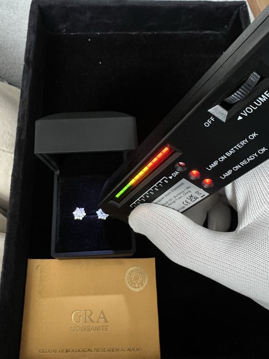 Kolczyki srebrne 925 z diamentami Moissanite 1 karat walentynki