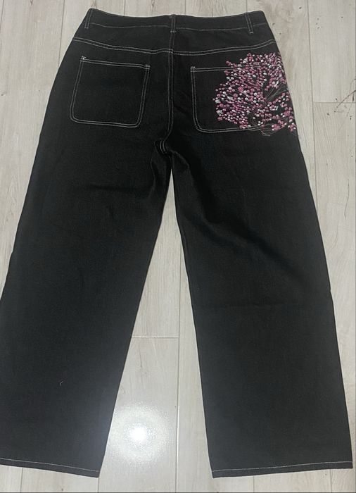 Jeansy z sakurą XXL