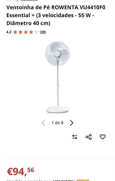 Ventoinha Rowenta de pé - branco