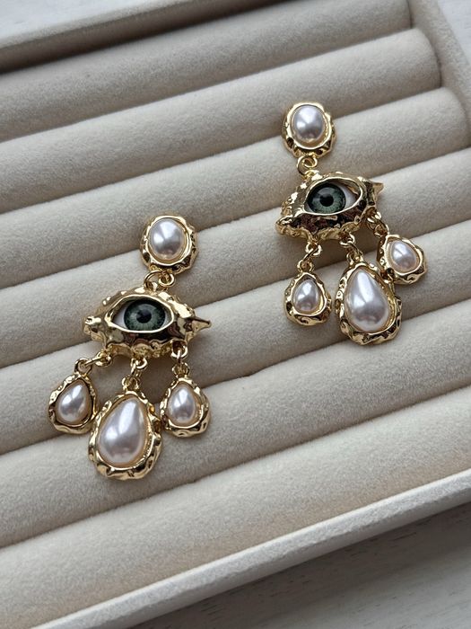 Сережки Schiaparelli Joan Rivers золоті з перлинами