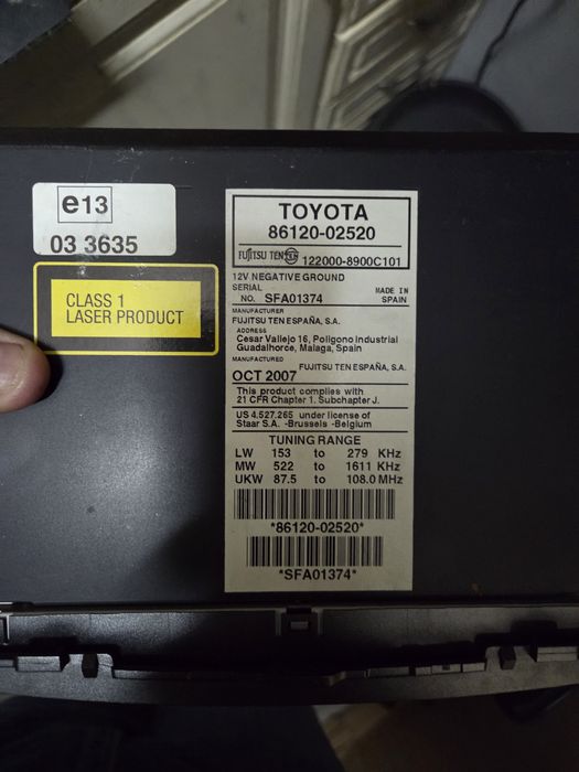 Auto-radio original toyota Auris c/ CD
motivo de venda: coloquei um co