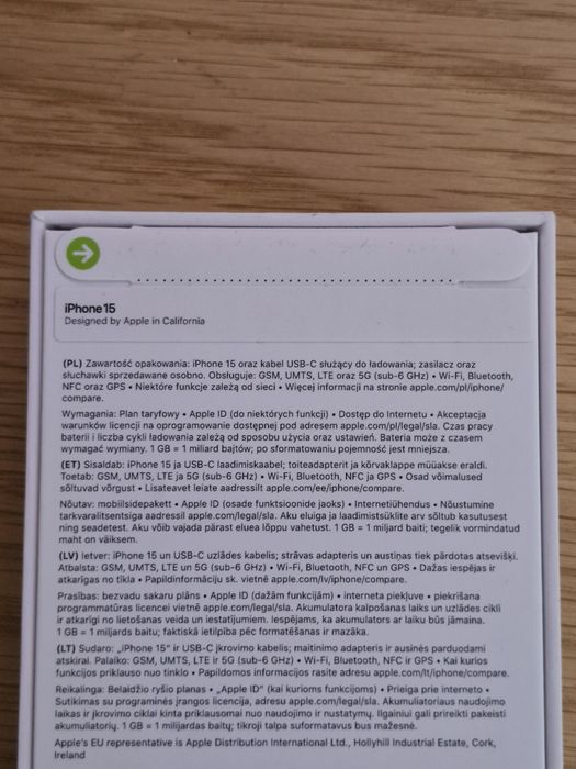 iPhone 15 czarny 128 Gb