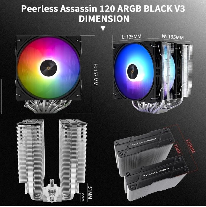 Thermalright Peerless Assassin 120 / 120 ARGB V3 AGHP 5 процесорний ку
