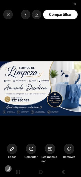 Olá tenho disponibilidade para fazer horas de limpeza  927980185