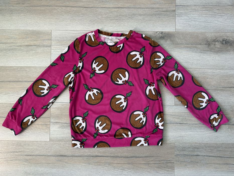 Піжамна кофта лонгслив світшот жіночий велюровий новорічний різдвяний