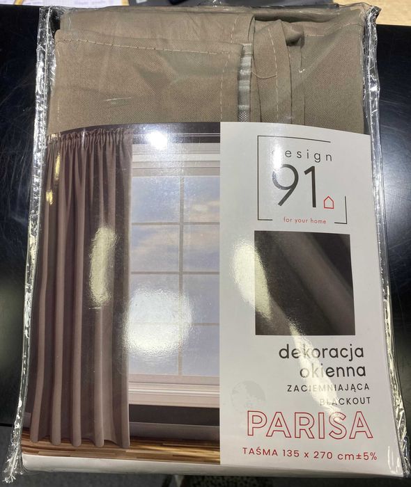 Ciemnobeżowa zasłona blackout PARISA Design 91