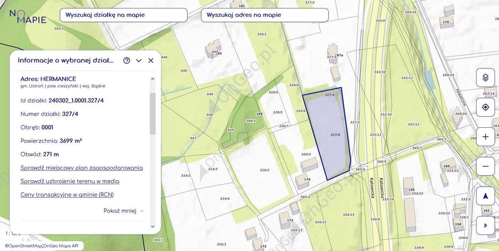 Działka inwestycyjna USTROŃ - 3699 m² - Widok 3