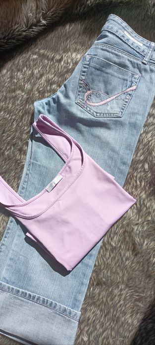 Calça jeans e top tamanho S