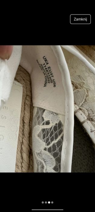 Nowe Białe  koronkowe buty