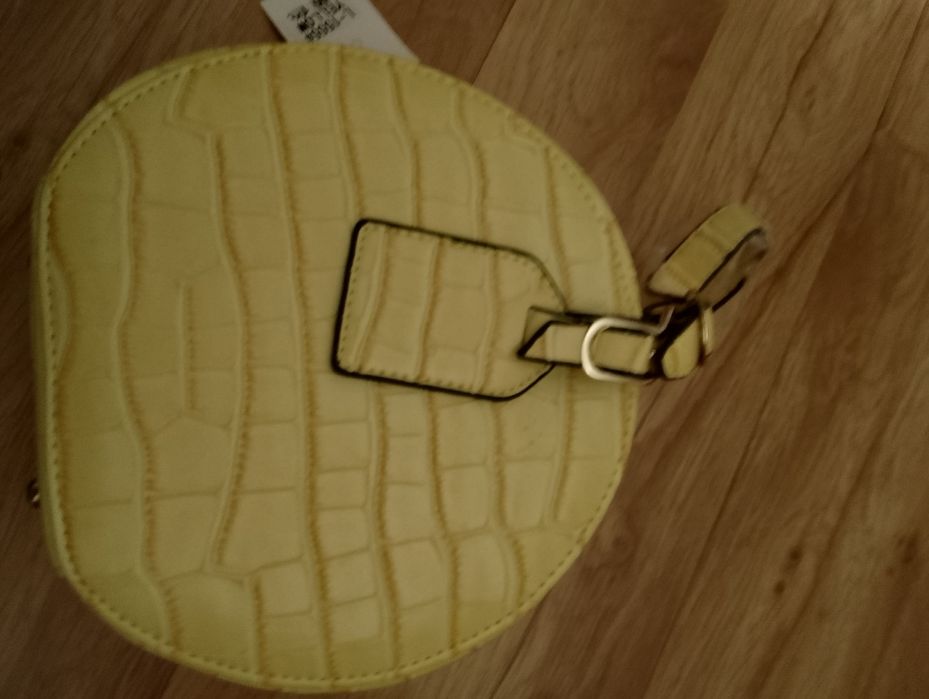 Nowa okrągła torebka cross body z motywem skóry aligatora