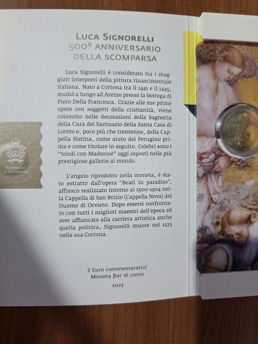 Moeda comemorativa de 2 € emitida pela República de San Marino em 2023
