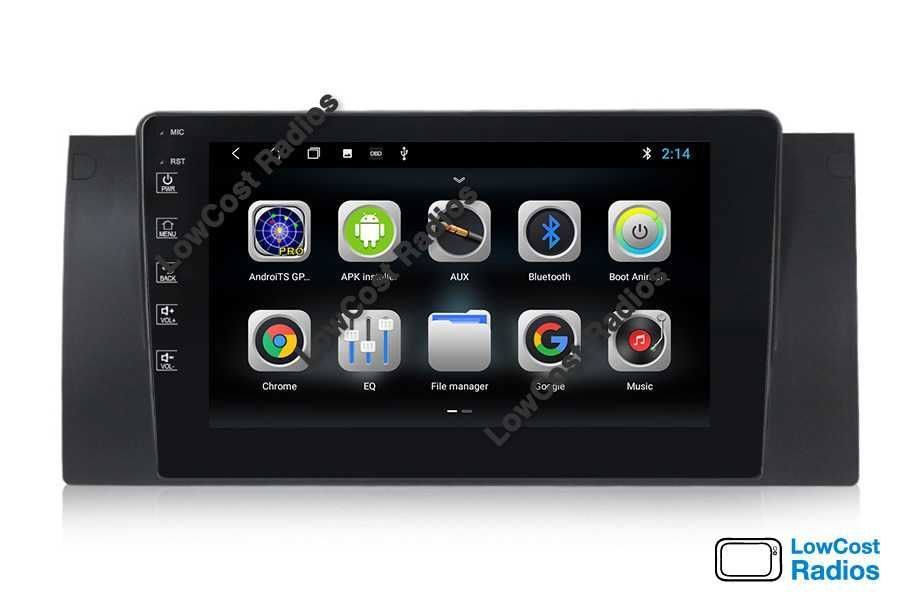 Rádio GPS ANDROID 15 — BMW E39 e E53 (Série 5 e X5) Wifi - 9 Polegadas