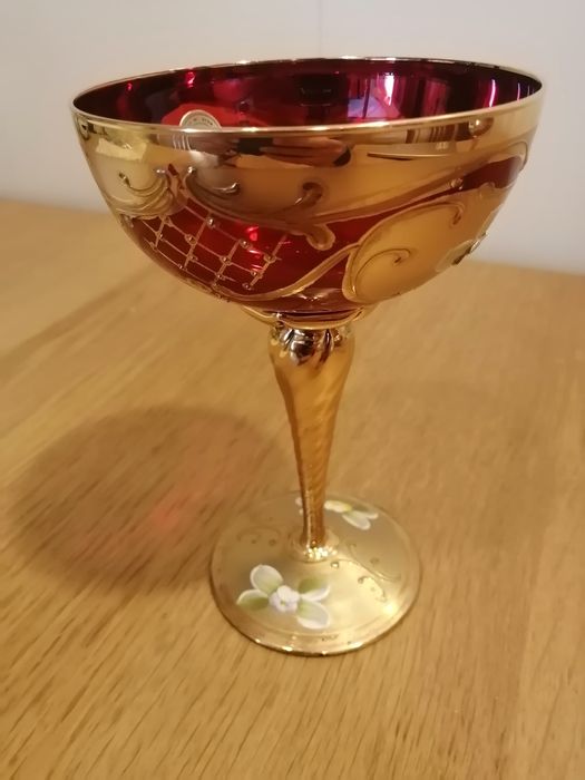 Conjunto de taça e copo Murano Glass