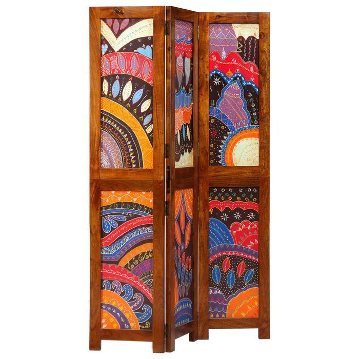 vidaXL Parawan 3 Panelowy Miodowy Brąz 35x1.5x160 cm z Drewna Akacji