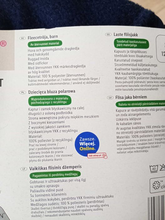 Dziecięca bluza polarowa rozmiar 86\92