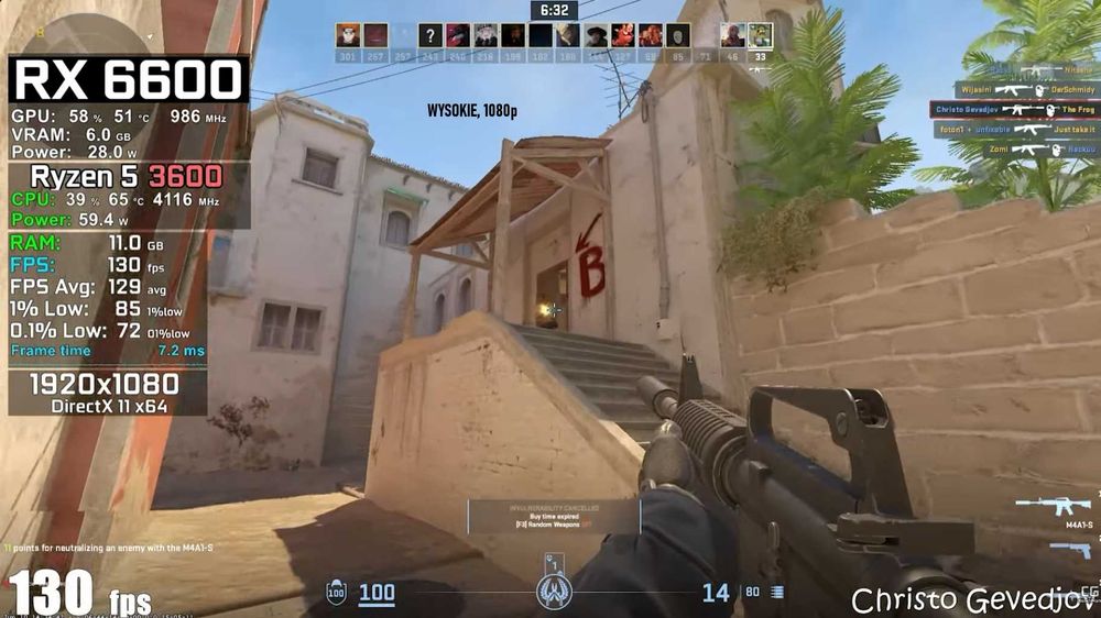 Komputer Gamingowy Ryzen 5 3600/RX 6600 8GB/16GB RAM/1TB SSD/Wi-Fi/Gw.