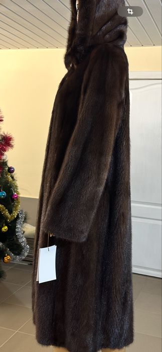 Рр 52. Норковая шуба 120 см. ‘ шоколадка’ Греуия