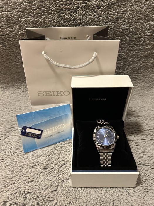 Zegarek Seiko mod datejust dark blue