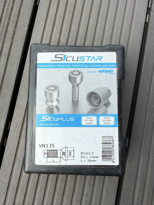 Sruby zabezpieczajace SicuStar VN135 M12x1.5x35